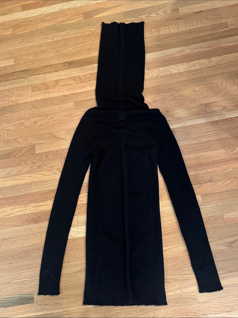 Rick Owens FW19 Larry Long Neck Knit Sweater Black | Made in Italy